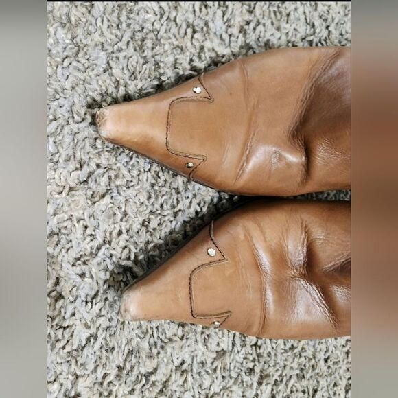 Prada Brown Western Ankle Booties size 37.5 usa 7.5 - Picture 7 of 11